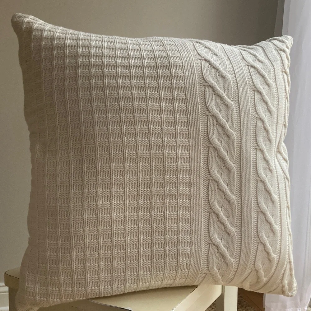 Pottery Barn 26” Square Cable Knit Pillow